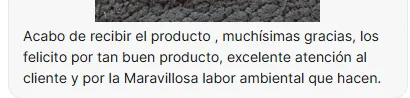 Captura de un comentario de un cliente sobre Save a Playa.