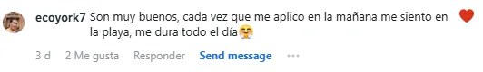 Captura de un comentario de un cliente sobre Save a Playa.