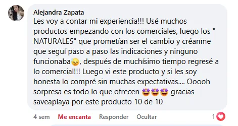 Alejandra Zapata: probó muchos productos comerciales y naturales sin resultado; a Save a Playa le da 10 de 10.