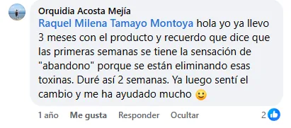 Orquidia Acosta Mejía: tres meses con el producto; las primeras semanas sintió la transición y luego el cambio.