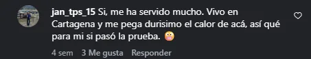 Captura de un comentario de un cliente sobre Save a Playa.
