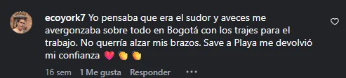 @ecoyork7: el sudor le avergonzaba en el trabajo y no quería alzar los brazos; Save a Playa le devolvió la confianza.