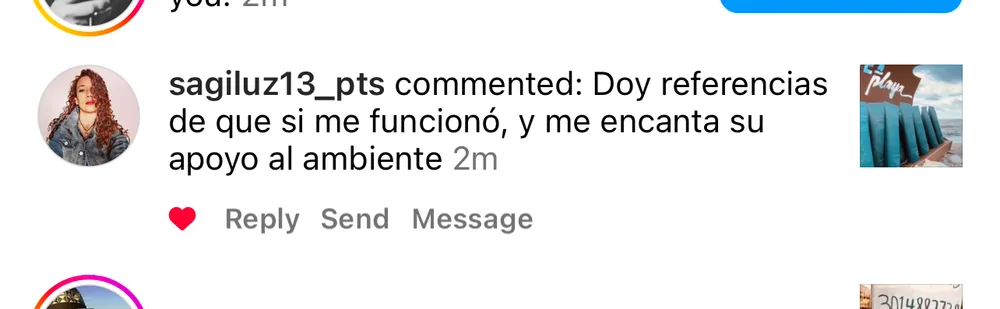 Captura de un comentario de un cliente sobre Save a Playa.