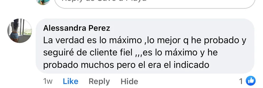 Captura de un comentario de un cliente sobre Save a Playa.