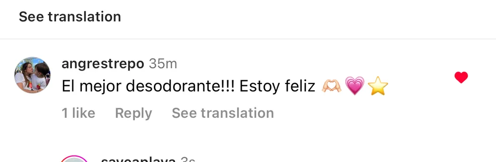 Captura de un comentario de un cliente sobre Save a Playa.