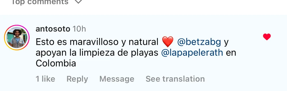 Captura de un comentario de un cliente sobre Save a Playa.