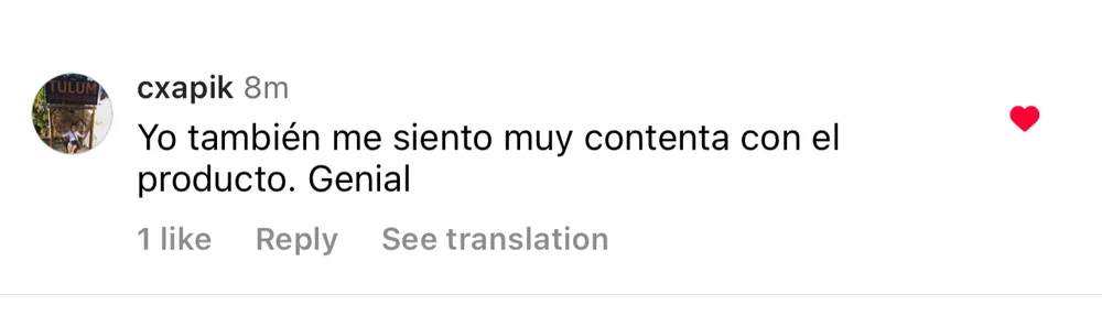 Captura de un comentario de un cliente sobre Save a Playa.