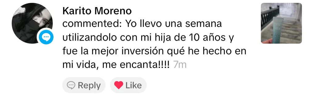 Captura de un comentario de un cliente sobre Save a Playa.