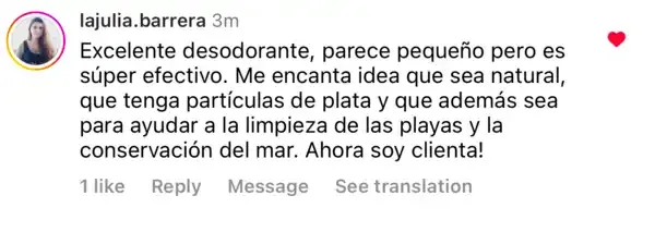 Captura de un comentario de un cliente sobre Save a Playa.