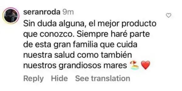 Captura de un comentario de un cliente sobre Save a Playa.