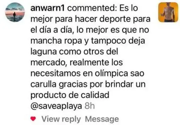 @anwarn1: lo mejor para hacer deporte a diario; no mancha la ropa ni deja marcas.