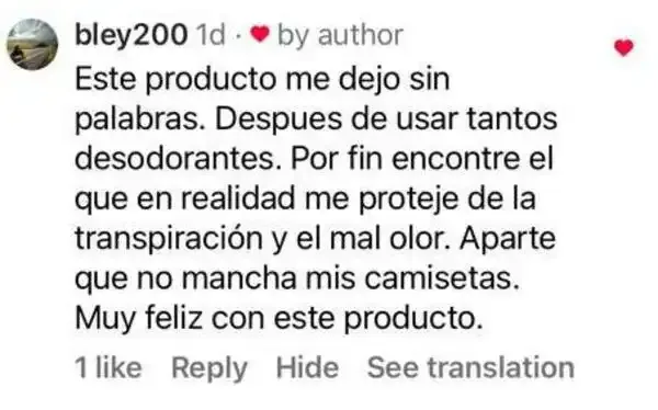 @bley200: después de tantos desodorantes, por fin uno que la protege de la transpiración y el mal olor y no mancha sus camisetas.