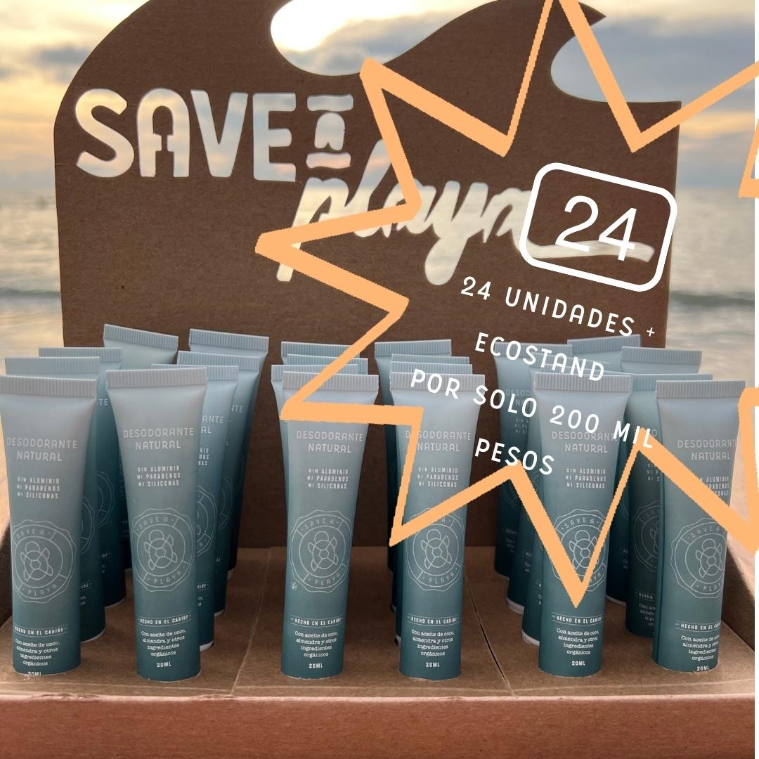 Desodorante Natural Libre de Aluminio (24 unidades + ecostand)